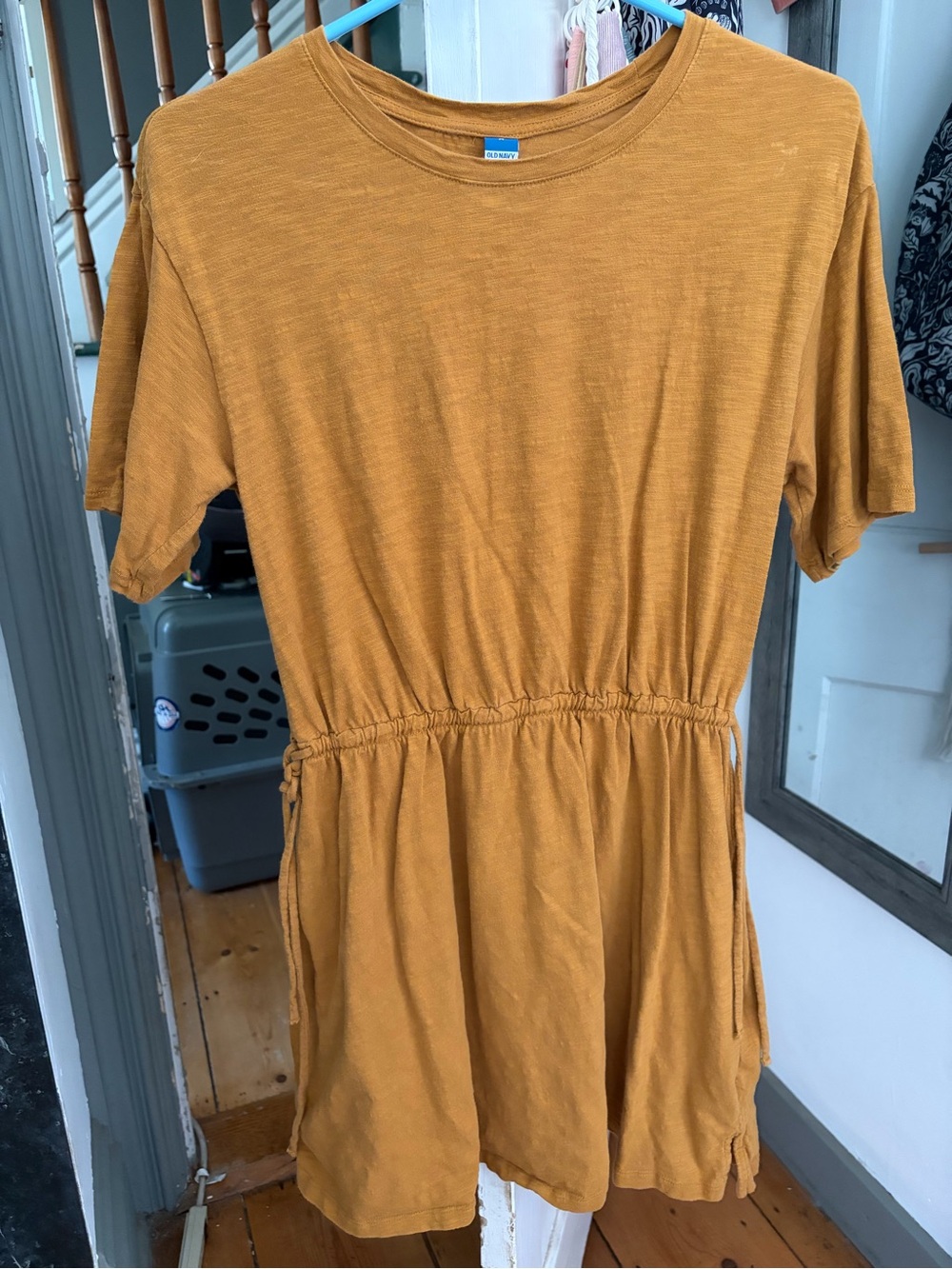 Old Navy Mustard Yellow Cinched-Waist Tunic Top